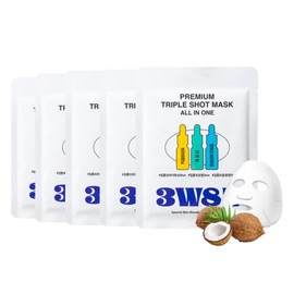 3W8L Premium Triple Shot Mask, All-in-One 1 X 5 Piece Set, Face Pack, Face Mask, Sheet Mask, Tone Up, Firmness, Pore Care, Highly Moisturizing, Face, Skin Care, Korean Cosmetics