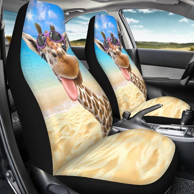 chaqlin Funny Giraffe Car Seat Cover Universal Fit Car Truck