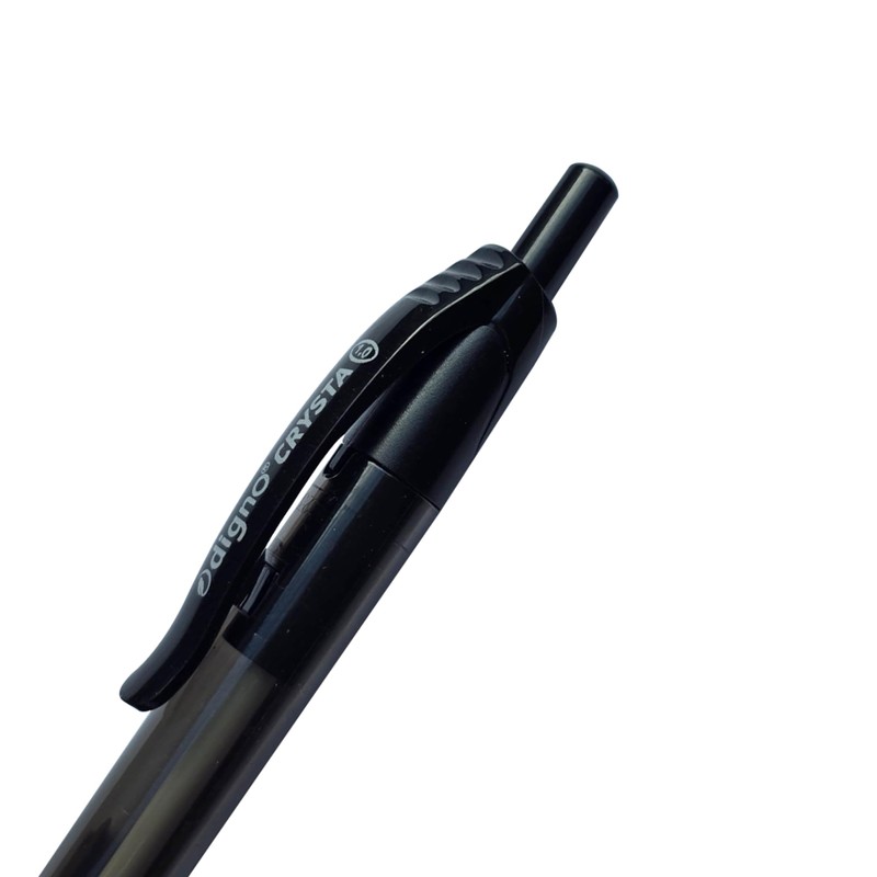 DIGNO Crysta Retractable Ballpoint Pens, BLACK, Medium Point (1.0mm), Pack