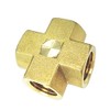 Nigo Industrial Co. Forged Brass Pipe Fitting, 4-Way Tee, Female