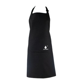 Fire Stone Kitchen Apron, 70 x 80 cm Long, Cooking Apron, Cotton, Black, Apron with 2 Pockets, Unisex, black