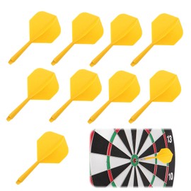 YALiya 9 Pieces 70 mm Plastic Standard Dart Accessories for Darts Game Integrated Dart Flights with Shafts Stable Dart Flight and Shaft System Extra Thick Standard Dart Flights (Yellow)