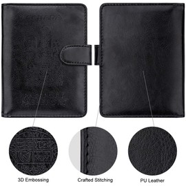 WALNEW RFID Blocking Passport Holder Travel Wallet Cover Case