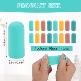 LOGJAM 16 Pcs Bottle Covers for Traveling, Reusable Silicone Leak Proof Elastic Sleeves for Liquid Travel Toiletry Bag Accessories