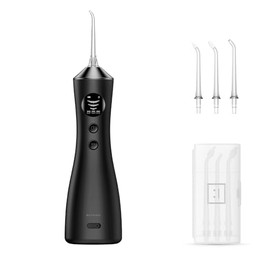 BUZHIWU Water Dental Flosser for Teeth, Portable Cordless Water Flosser with 300ML Rechargeable with Type-C, IPX7 Waterproof Water Flossers for Adults with 3 Intensity Modes and 3 Flossing Tips