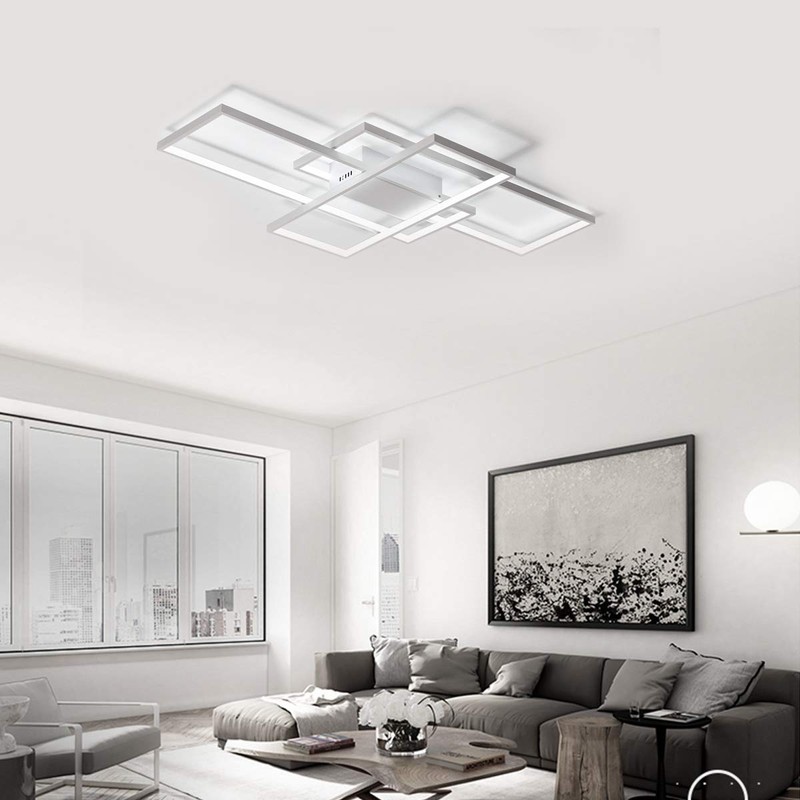 Jaycomey Ceiling Light,Modern LED Ceiling Lamps with 3 Squares,75W Cool