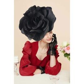 Gionforsy Fascinators Hat (US, Alpha, One Size, Black)