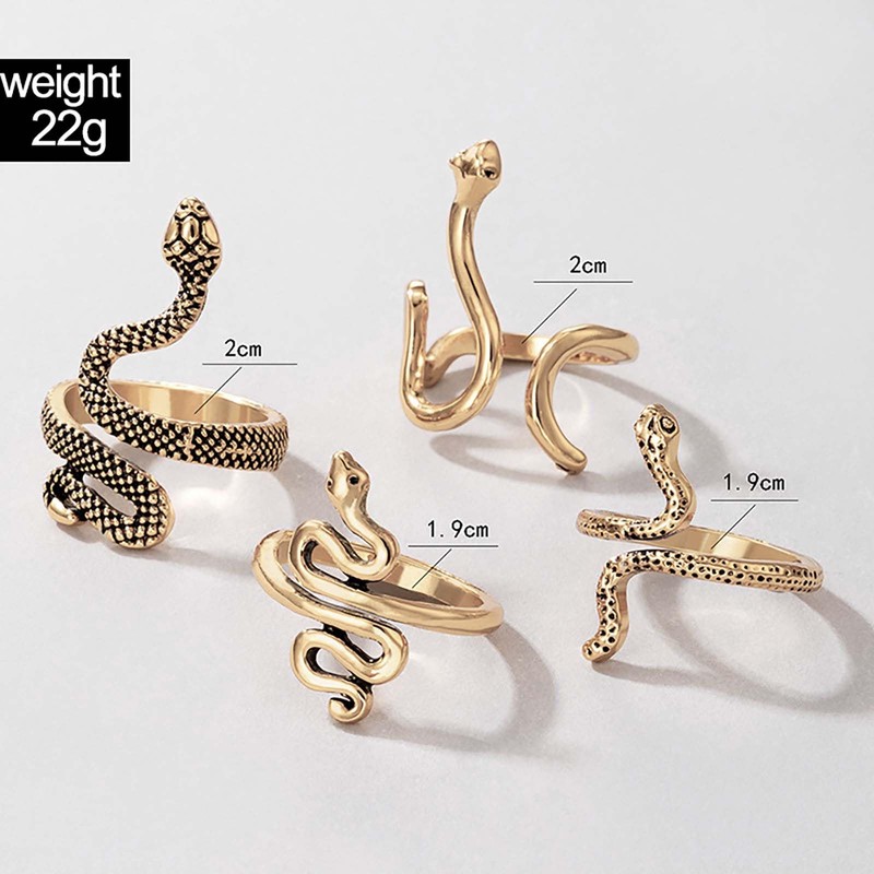 Sttiafay Punk Snake Rings Set Gold Snake Finger Ring Stacking