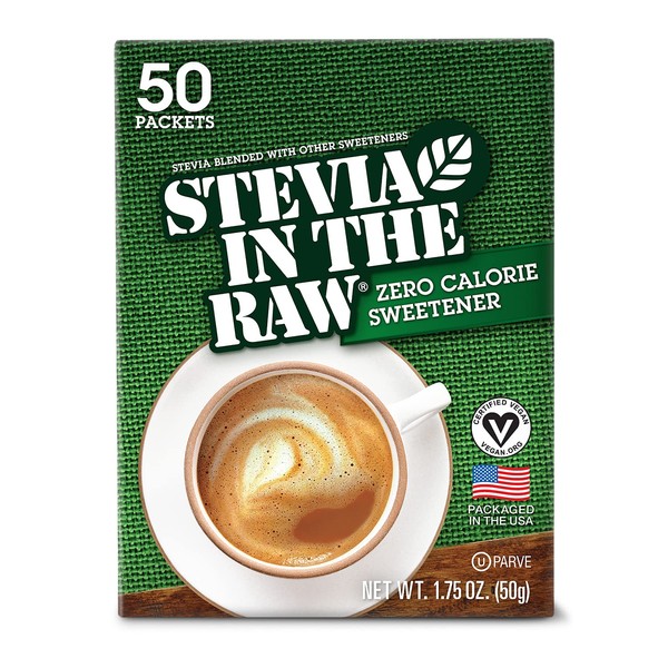 Stevia in the Raw 4480075050 Sweetener, 2.5 Oz Packets/Box, 50 ct