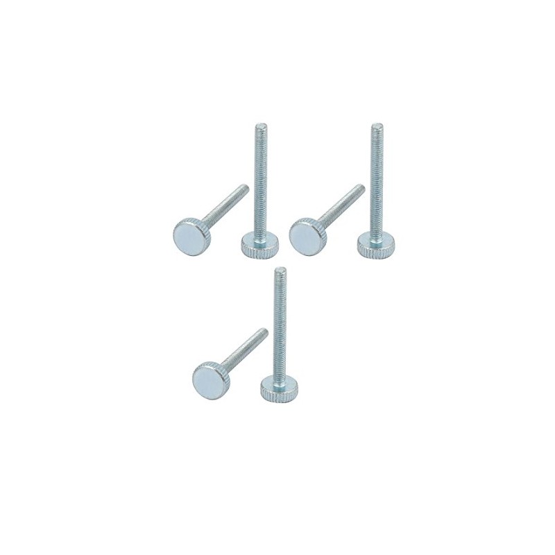 sourcing map M4 x 40 mm Thread Zinc Plate Knurled