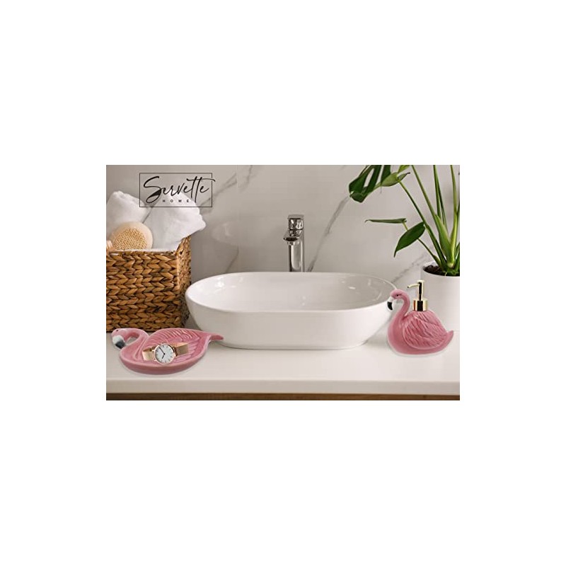Flamingo Soap Dispenser with Pump for Bathroom or Kitchen Sink