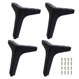 Luabue 6 inch / 15cm Metal Furniture Legs Set of 4 Black Sofa Legs Triangle Furniture Feet Cabinet Feet Couch Legs for Cupboard Tables Couch Chair Ottoman Drawers TV Stand