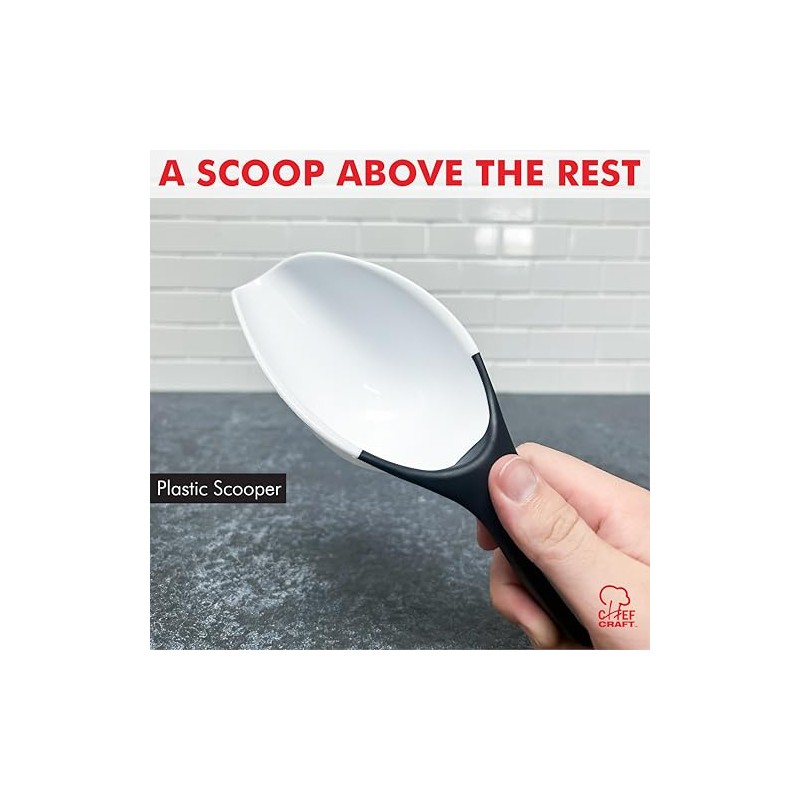 Chef Craft Plastic Scoop, White