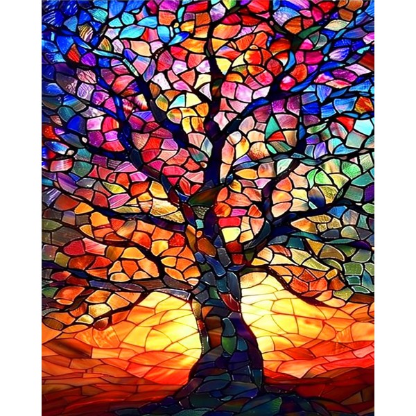 AALBLAC Paint by Numbers Kit for Adults Beginners - Stained