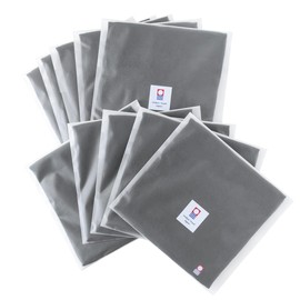 aso Hand Towels, Imabari Towels, Set of 10, Individual Packaging, Medium Thick, 7.9 x 7.9 inches (20 x 20 cm), 100% Cotton, Made in Japan, Towel Handkerchief, Everyone's Towels (Set of 10, Black)