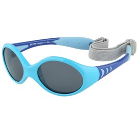 DUCO K012 Baby Sunglasses, Baby Sunglasses, Polarized Lenses, Flexible Rubber Frame, Headband Included, UV400, UV Protection, Suitable for 0-3 Years Old, blue