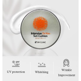 3W Clinic Intensive Dr.Kim Sun Cushion (15g 0.53oz) SPF50+/PA++++ UVA/UVB Protection with Highly Effective Filters, Sunscreen, Suncream