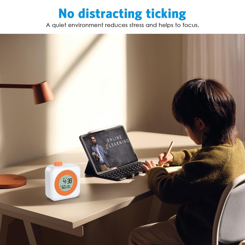 Olipiter 3-in-1 Visual Timer for Kids, Digital Countdown Timer with