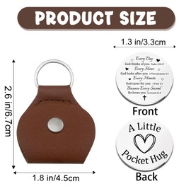 Davrock Pocket Hug Christian Religious Gifts for Women Men Christian Keychain Catholic Gifts Stocking Stuffers Bible Verse Keychain Faith Based Gift For Baptism Prayer Encouragement Gift for Women