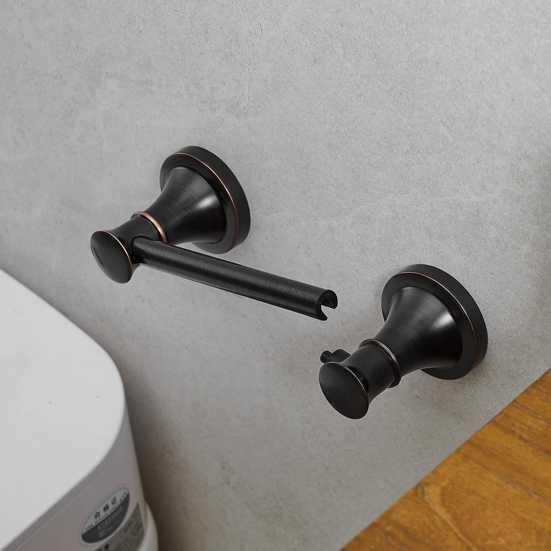 RUMOSE Toilet Paper Roll Holder Bathroom Flexible Pivoting Tissue Handle