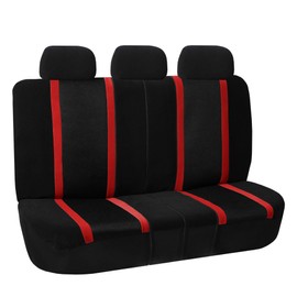 FH Group Automotive Seat Cover Universal Fit Rear Seat Cover Sports Red Seat Cover for Back Seat Split Bench Car Seat Protector for Dogs and Kids, Car Interior Accessories for SUV, Sedan and Van
