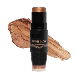NUDESTIX Nudies Glow Highlighter Stick – Multi-Use Cream Highlighter for Face, Eyes & Body with Built-In Brush | Dewy, Radiant Finish for All Skin Ton