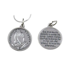 6030035 Serenity Prayer Pendant Necklace One Day at a Time AA NA AL ANON