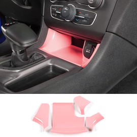 Voodonala for Charger Center Consoles Gear Shift Shifter Storage Compartment Bin Trim Panel Garnish for 2011-2025+ Dodge Charger Interior Accessories,ABS Pink 4pcs