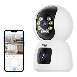 [Dual Lens Camera] HISEEU PTZ 3 Megapixel Alexa Indoor Camera (Night Vision Shooting (Two-way Voice) (Motion Detection), Home Surveillance Baby/Pets/Elderly Surveillance WiFi, Indoor Wireless Security