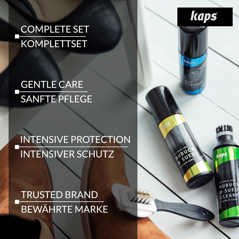 Kaps Complete Shoe Clean and Care Kit, Care Set for