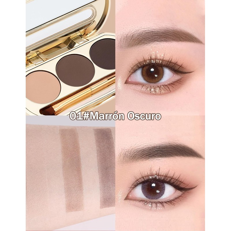 Erinde 3 colores Resistente al Agua Polvo para Cejas, E01#