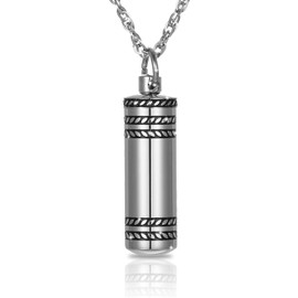 Cylinder Cremation Jewelry Urn Ashes Necklace for Women Men Vial Cremation Ash Pendant Loved One Memorial Jewelry