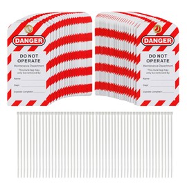 HiLKCO 50 Pack Lockout Tagout Tags OSHA Compliant Loto with 50 Zip Ties Do Not Operate Tags Electrical Equipment Repair