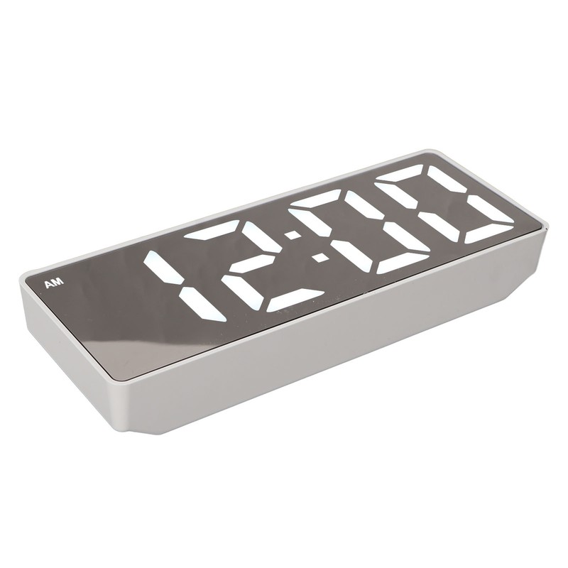 Digital Alarm Clock Temperature Display LED Mirror Electronic Clocks for