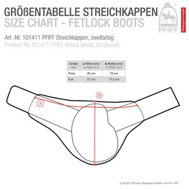 PFIFF Streichkappen. zweifarbig. türkis-braun Pony