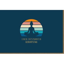 Yoga Birthday Card for Women Relaxation Wish Colourful Background Stylish Design - Perfect for Yoga Lovers Birthday - With Envelope