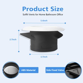 2 Pack 4 Inch ABS Soffit Exhaust Vent with Built-in Screen Mesh - Exterior Round Vent Cover for Bathroom Office Fans, Dryer Vents & Home Ventilation