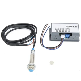 AC 110V-230V 4 Digital LED Tachometer RPM Speed Meter 40mA 10-9999 +Hall Proximity Switch Sensor NPN