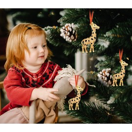 HEYINSHEN Giraffe Christmas Ornaments Gold Giraffe Hanger for Xmas Decor