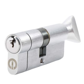 Anti-Snap Euro Door Lock Cylinder-Satin Chrome Surface (35T/35(70mm), Satin Chrome)