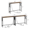 MAHANCRIS MAHANCRIS 2 Pack Narrow Sofa Table with Charging Station,