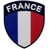 French Flag Shield Embroidered Iron-On / Sew On Patch