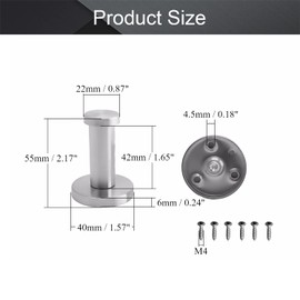 MroMax 2.2 Inch Wall Mount Robe Hooks, Stainless Steel Coat Hook Towel Wall Hanger Clothes Coat Hook Holder for Bathroom Bedroom Kitchen Silver 6Pcs