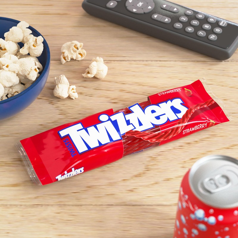 TWIZZLERS Twists Strawberry Flavored Licorice Style, Chewy Candy Packs, 2.5