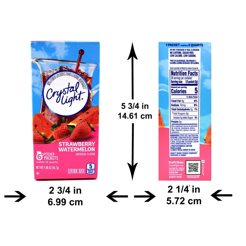 Crystal Light Strawberry Watermelon Drink Mix, 12-Quart Canister (Pack of