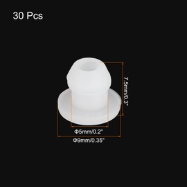 MECCANIXITY Silicone Snap in Locking Hole Plugs Rubber Panel Seal Cover Flush Type Panel Round for Kitchen Rubber Bulkheads Waterproof Sealing Plugs 5mm/0.2 Inch Dia Transparent,Pack of 30