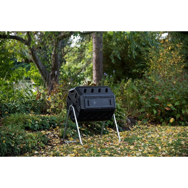 FCMP Outdoor IM4000 Dual Chamber Tumbling Composter Canadian-Made, 100% Recycled