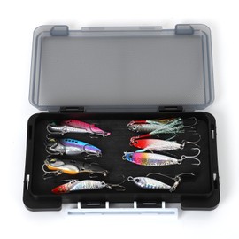 Spotlip 8pcs Metal Jig Set Boat Sea Fishing Lure Set Shore Jigging Fishing Gift Box