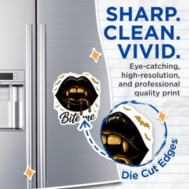 (2 Pack) Vampire Lips Magnets - Gothic Decor - Bite Me - Spooky Design - 5" On Longest Side - Sticks to Smooth Flat Surfaces - Made in USA - MAG10829