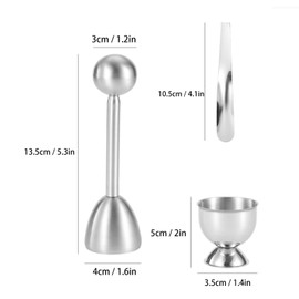 Juego de Herramientas para Huevos Hervidos, Huevera de Acero Inoxidable con Cuchara, Herramienta de Cocina para el Hogar para Amigos Amantes de la Comida